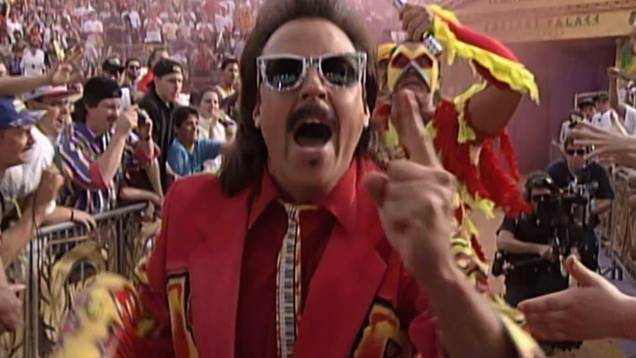 Jimmy Hart walks to the ring during WrestleMania 9.