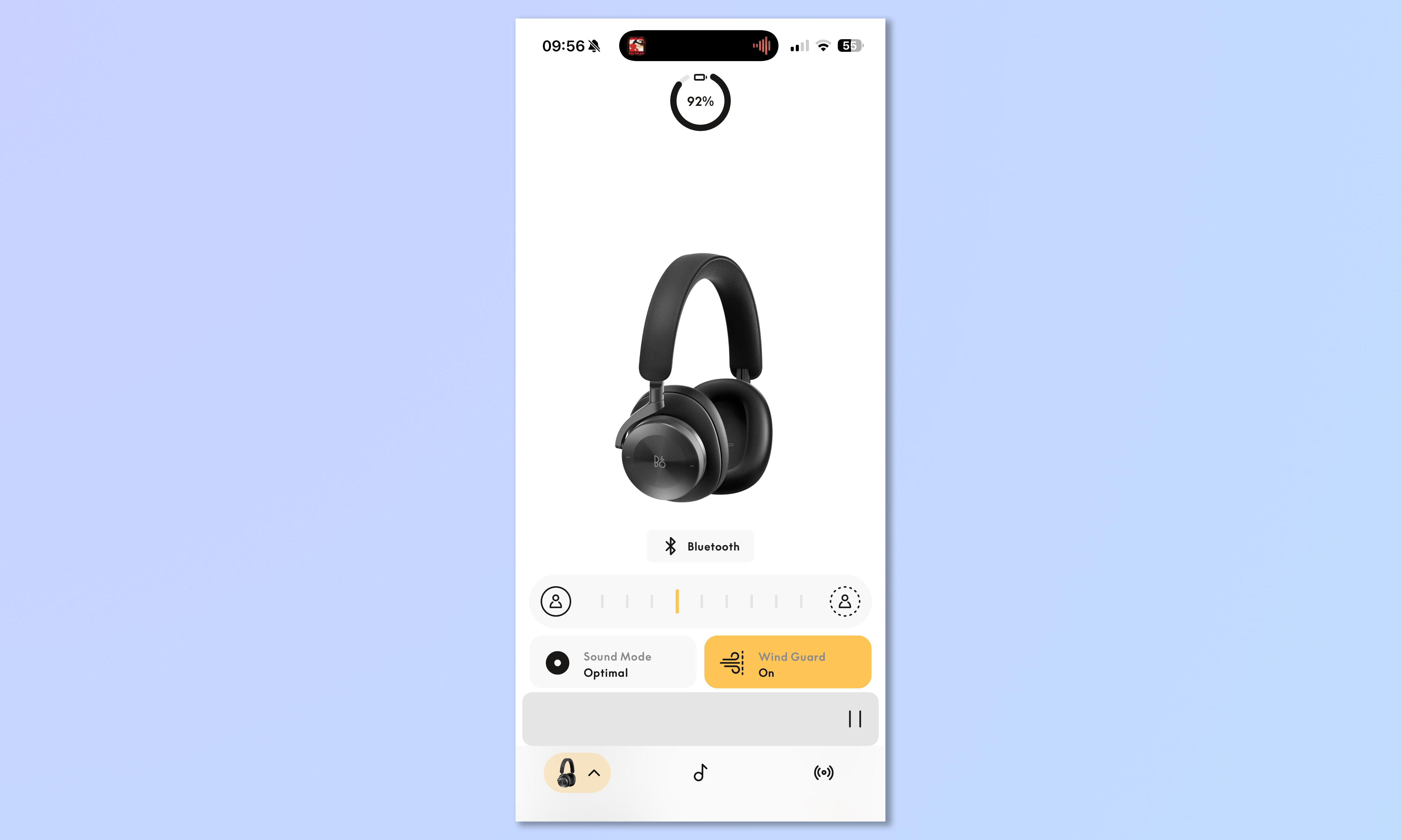 Bang &amp; Olufsen app being used to customize B&amp;O H95