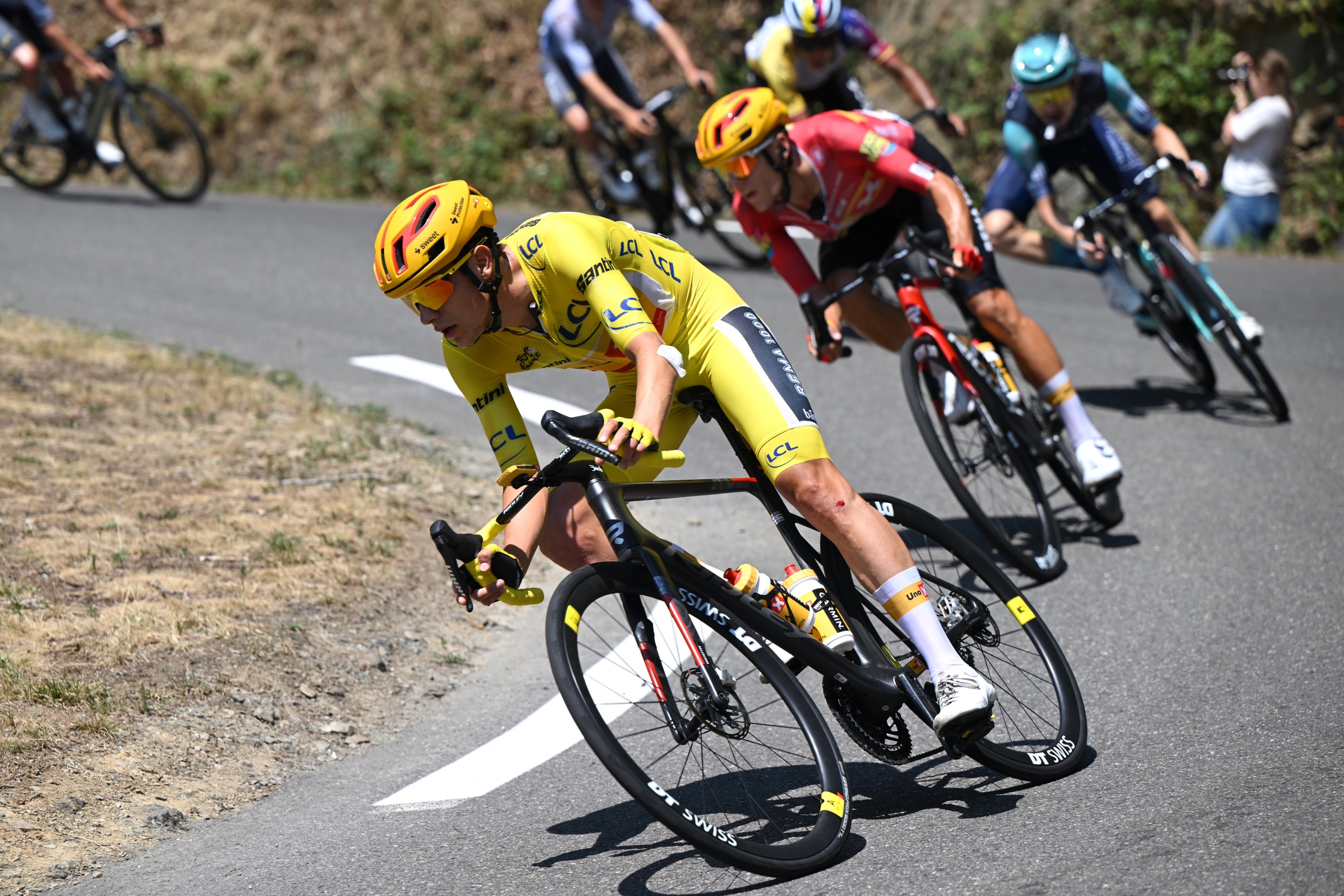 Torstein Traeen of Norway and Team Uno-X Mobility - Yellow Leader Jersey competes during the 113th Tour de France 2026