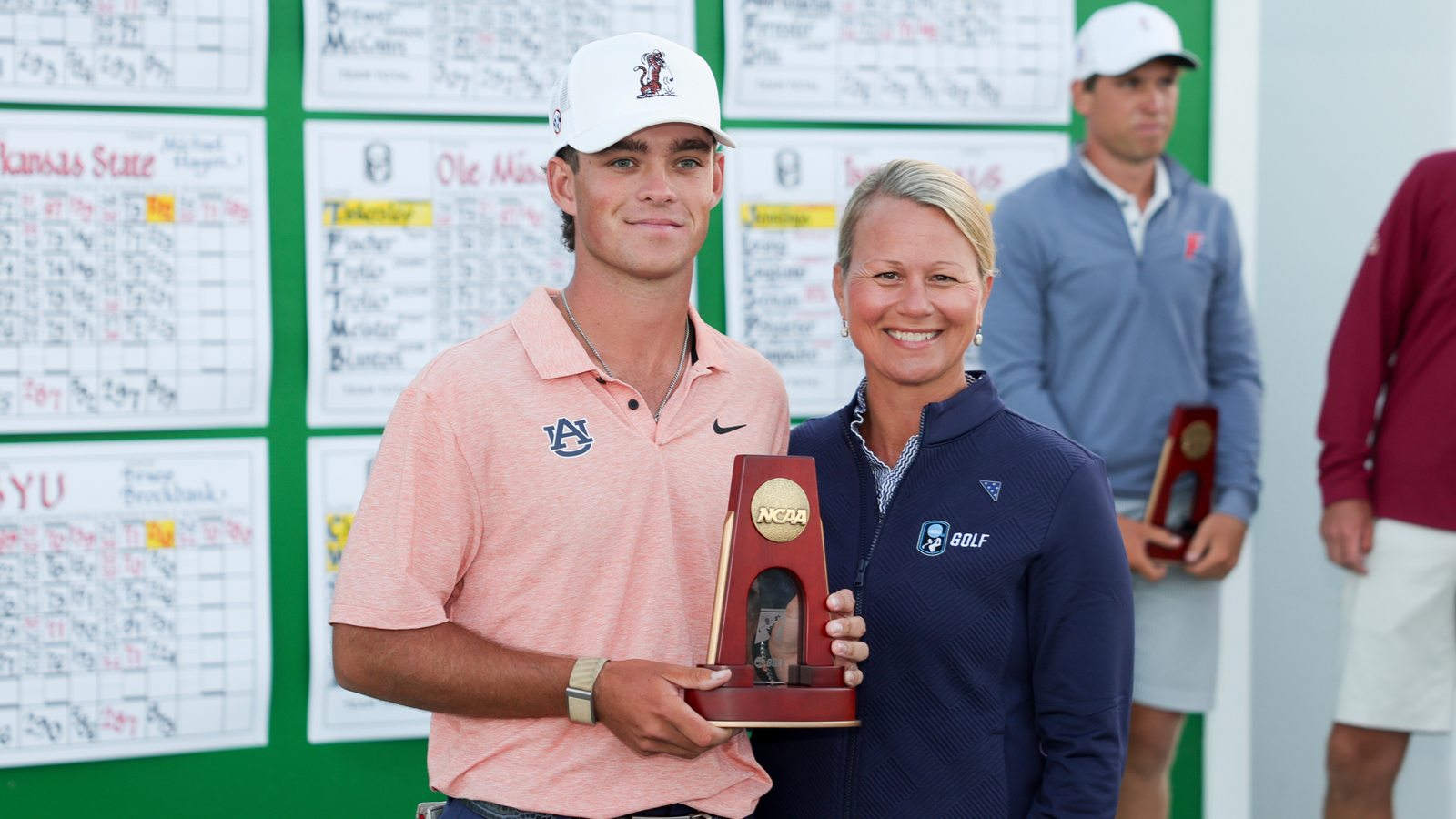 Jackson Koivun holds a trophy