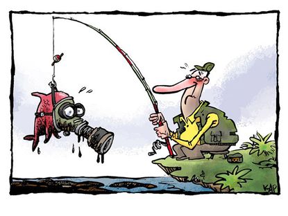 Editorial cartoon polluted waters