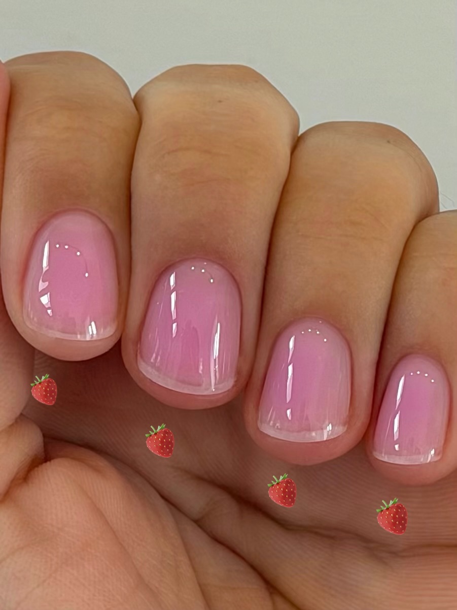 Pink aura nails.