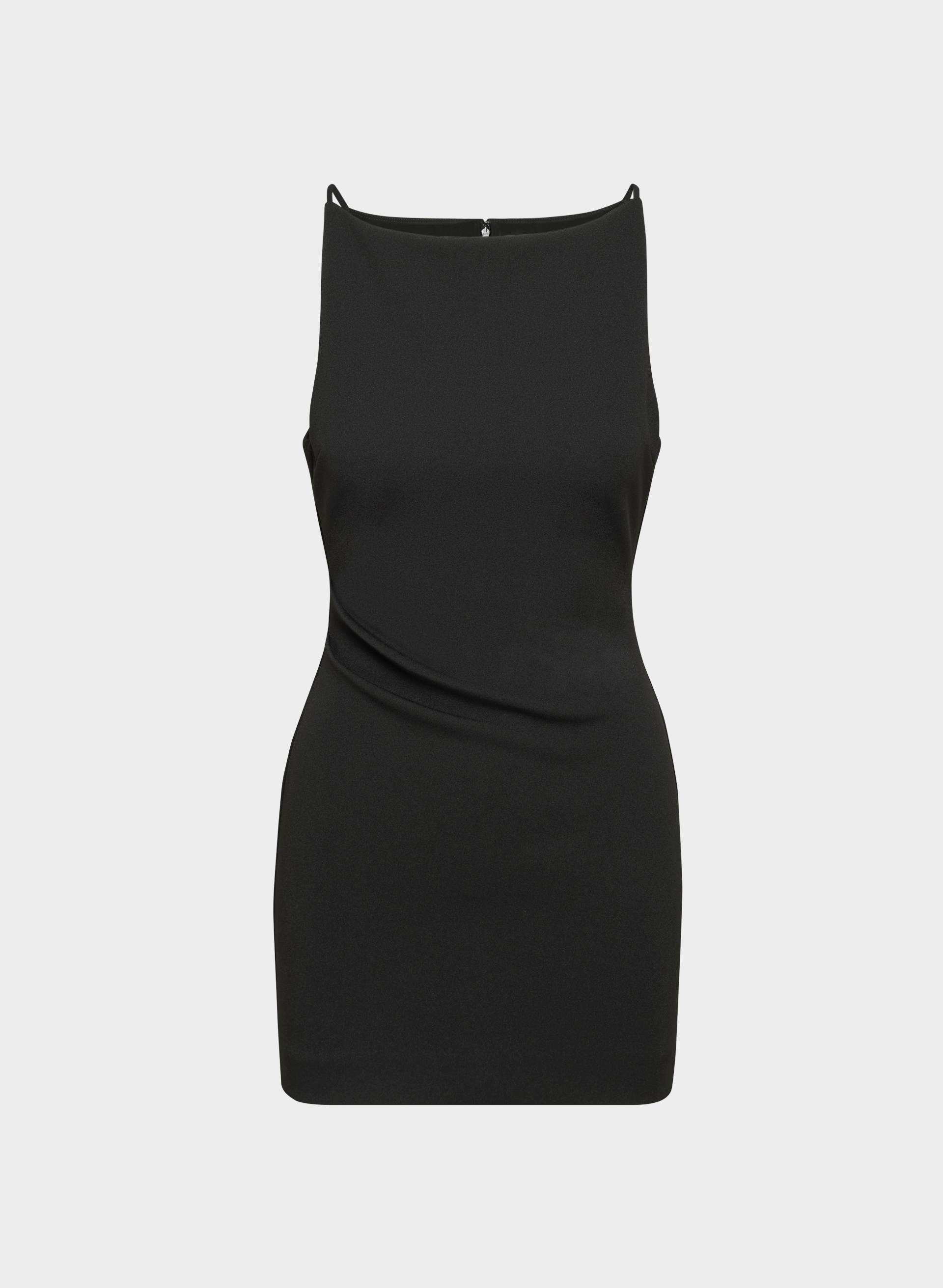 Black boat neck dress