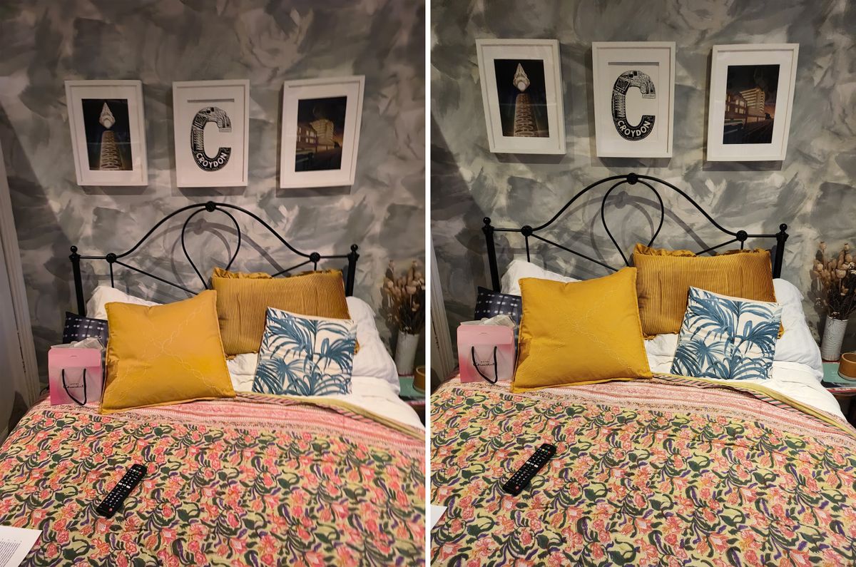 Oppo Find N2 Flip camera sample Samsung Galaxy Z Flip 4 comparison artificial light bedroom