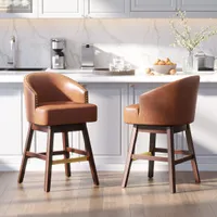 Crestlive Products 26.4-in H Counter height Swivel Metal Bar Stool 2 -Pack