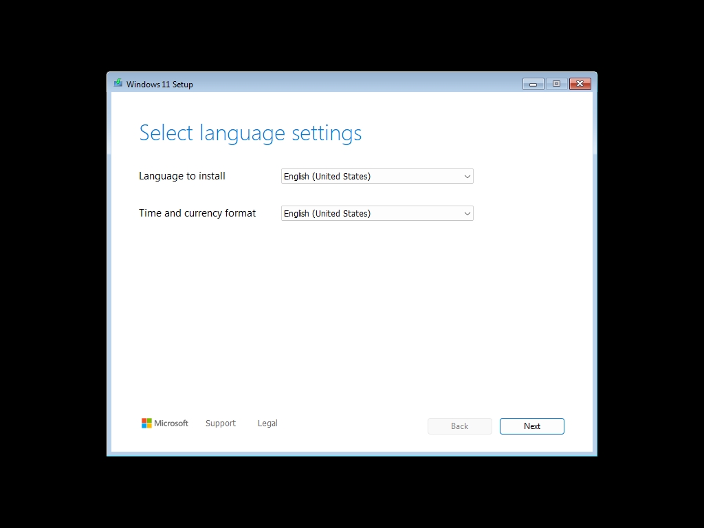 Windows 11 Setup language