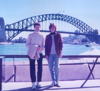 Tam O’Shaughnessy and Sally Ride enjoying a day out while traveling in Australia.