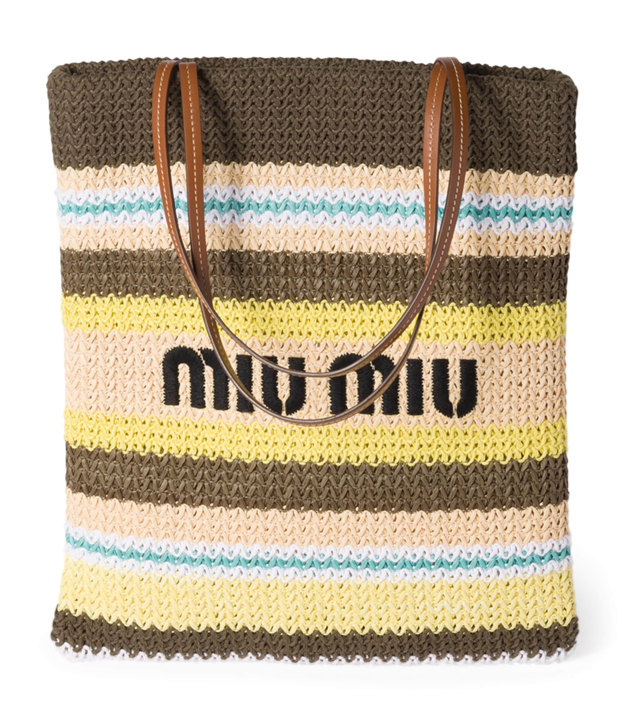 Woven Raffia-Effect Tote Bag