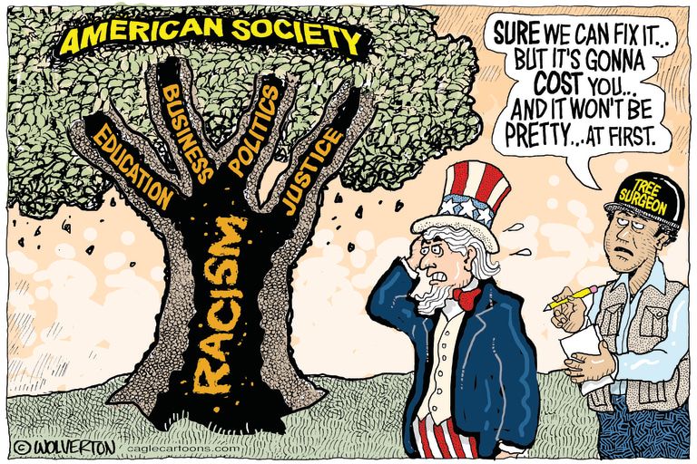 Editorial Cartoon U.S. United States racism