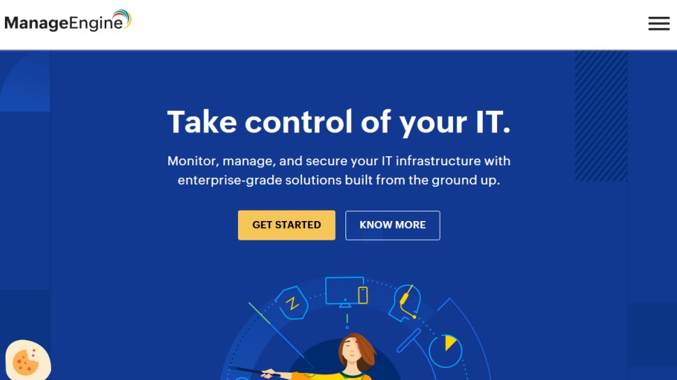 ManageEngine website screenshot (February 2026).
