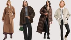 Four models wearing the best winter coats 2024