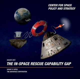 Cover of the "The In-space Rescue Capability Gap," a report published in August 2021.