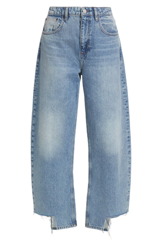 Frame Long Barrel Inseam Step-Hem Jeans 