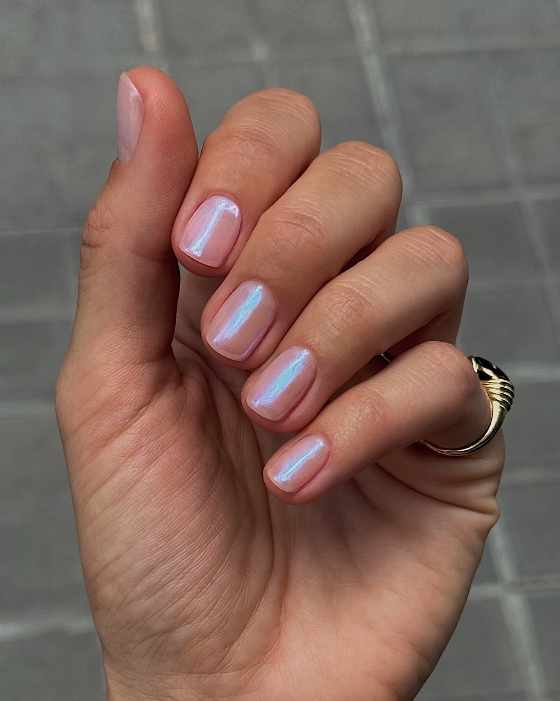 A blue glazed manicure by @matejanova