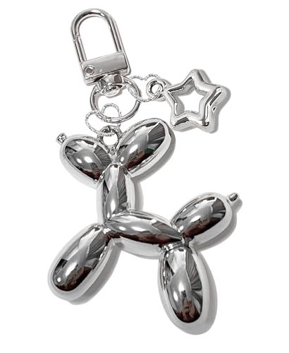 Laekou Star Balloon Dog Keychain for Women, Cute Y2k Key Chain Accessories, Aesthetic Charms for Bag Backpack