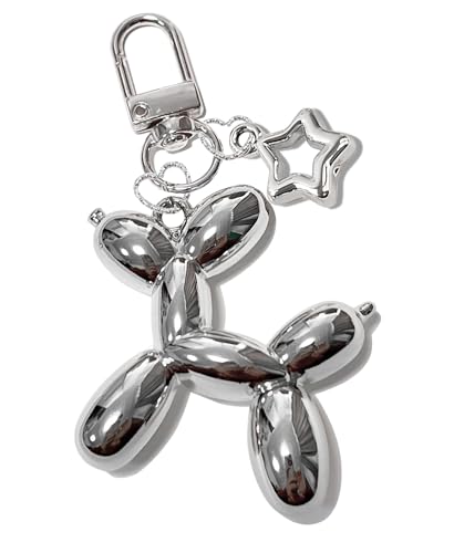 Laekou Star Balloon Dog Keychain for Women, Cute Y2k Key Chain Accessories, Aesthetic Charms for Bag Backpack