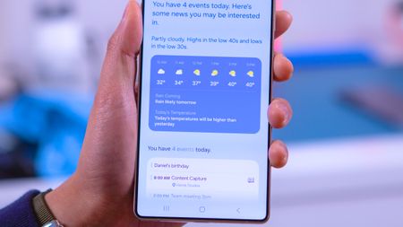 Weather and Calendar in Morning Brief on Galaxy S25 Ultra