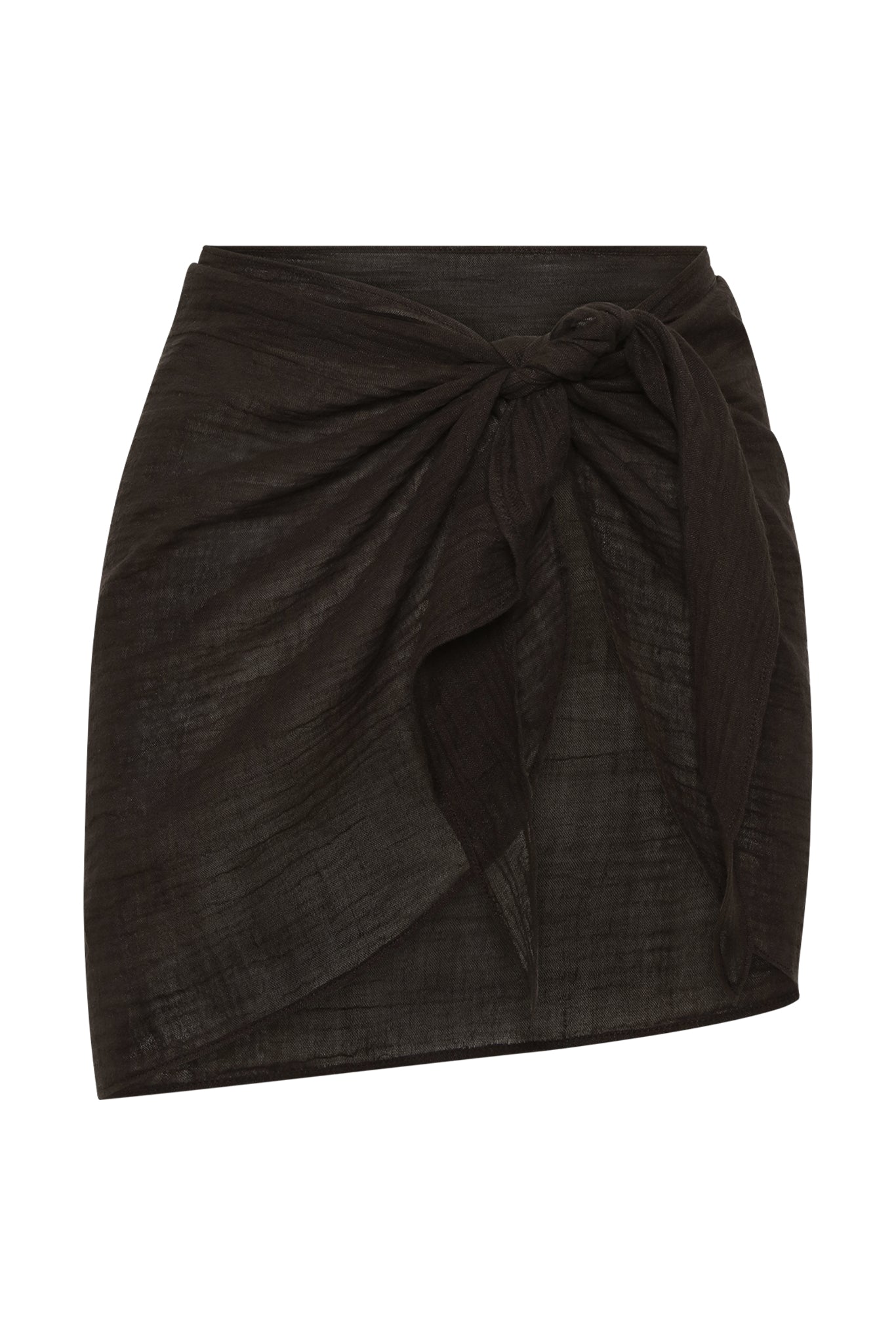 South Beach Sarong - Black Crinkle - Black / P/l