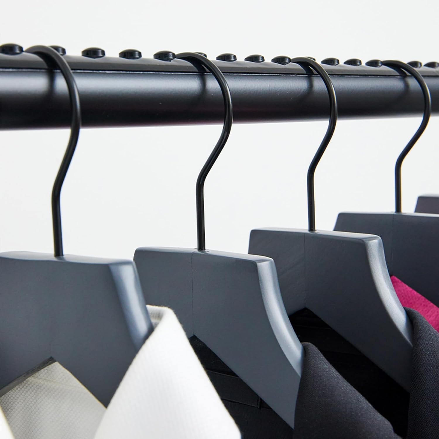 Roomedys&amp;reg; Spacing Tape for Hangers, Spacer, Clothes Divider, Closet Organizer, Perfectly Spaces Hangers &amp;amp; Clothing for Adults, Teens &amp;amp; Kids, Customizable - Black - 6ft to Organize 102 Items