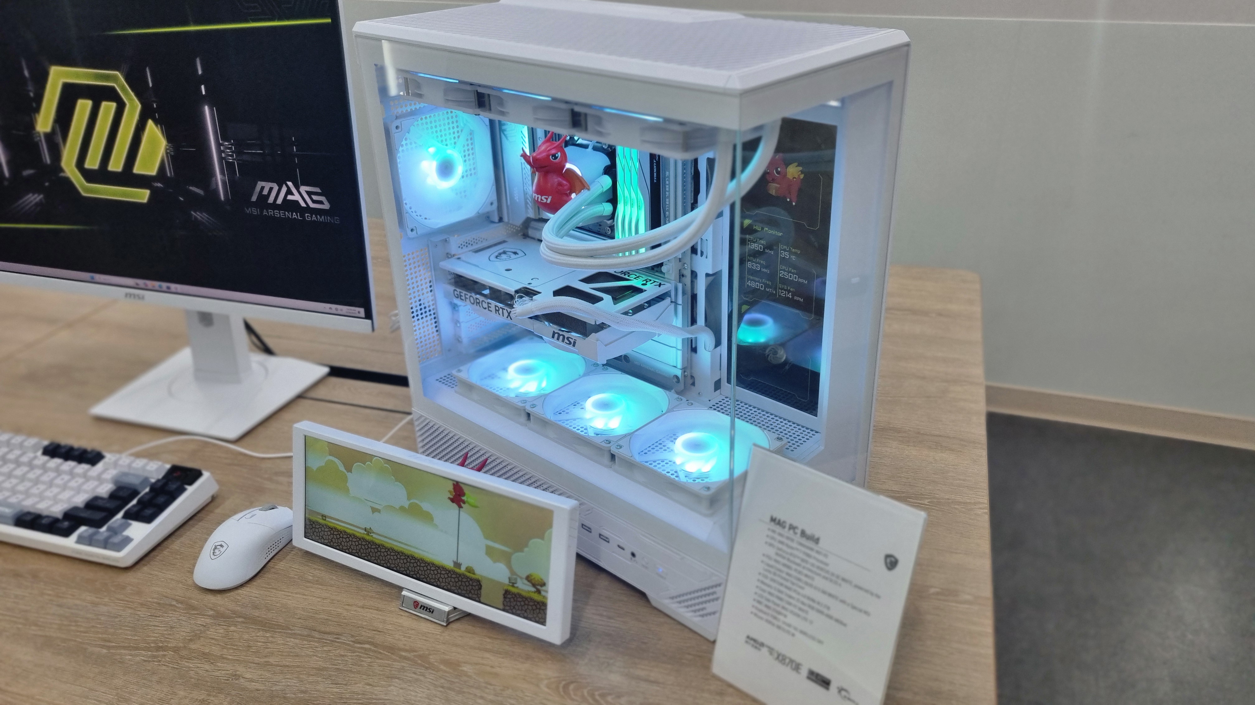 The MSI MAG Vision Lite 12 display in front of a white case at Computex 2025