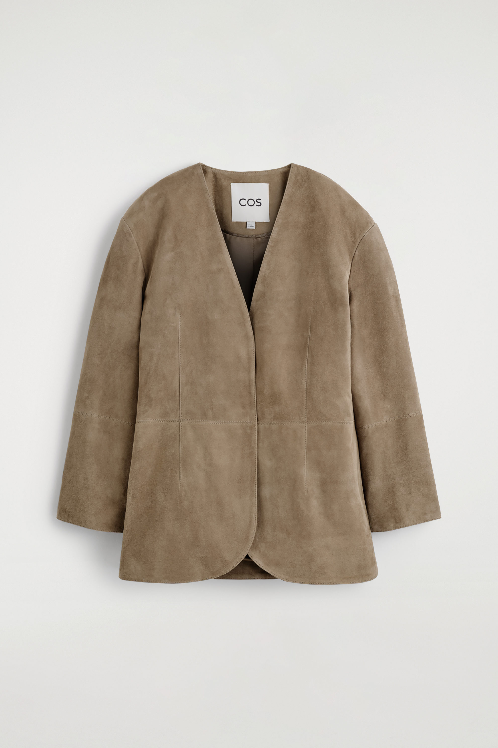 Collarless Suede Blazer