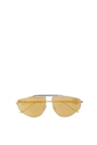 Aviator-style gold and silver-tone sungalsses