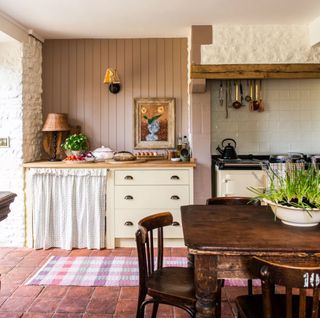 a painted kitchen idea with a matching stove