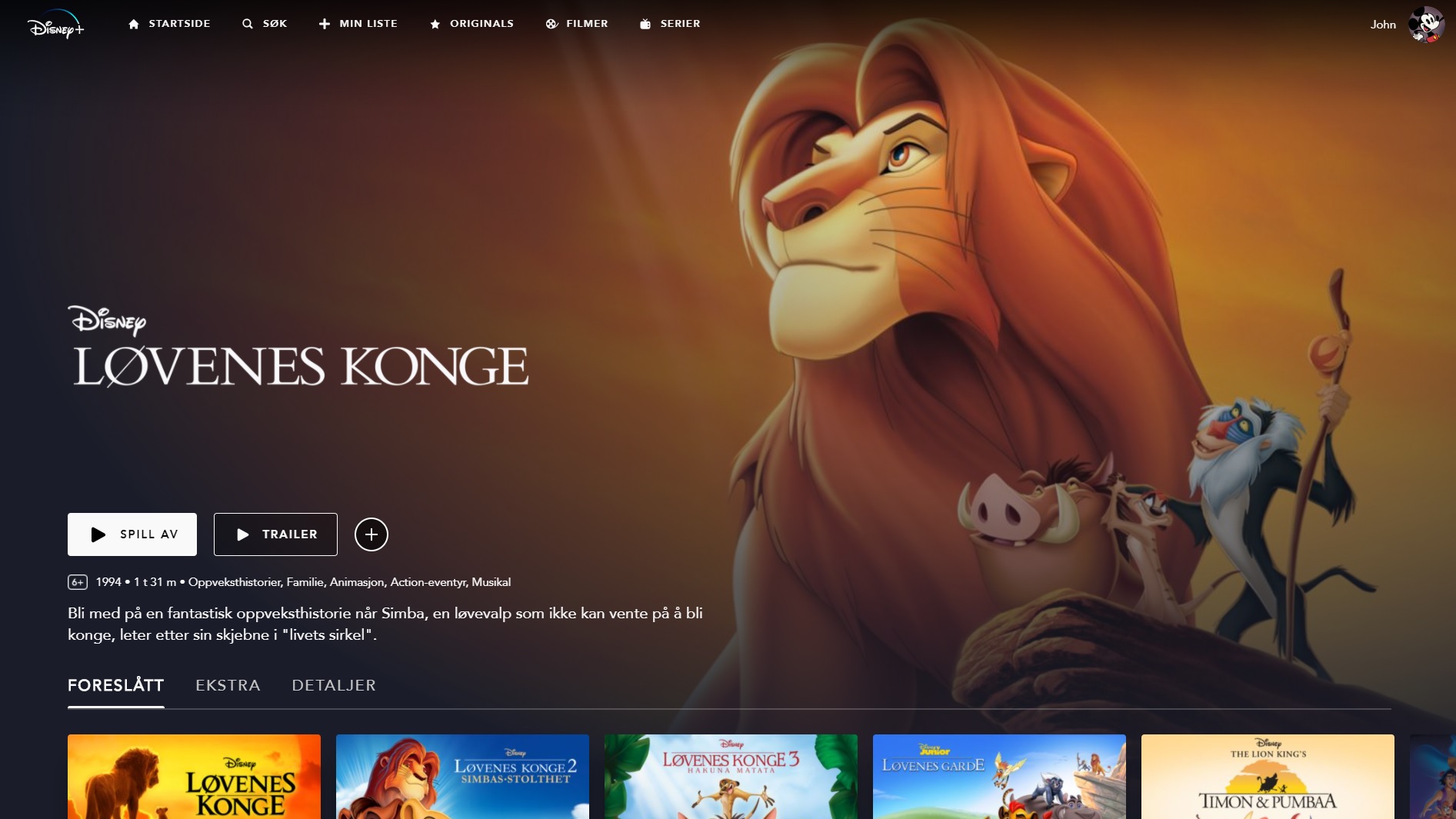 Mange av de gamle animasjonsklassikerne kommer i 4K/UHD og HDR, inkludert «Løvenes Konge» (1994).
