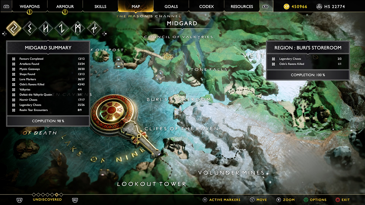 God of War - Buri's Storeroom map