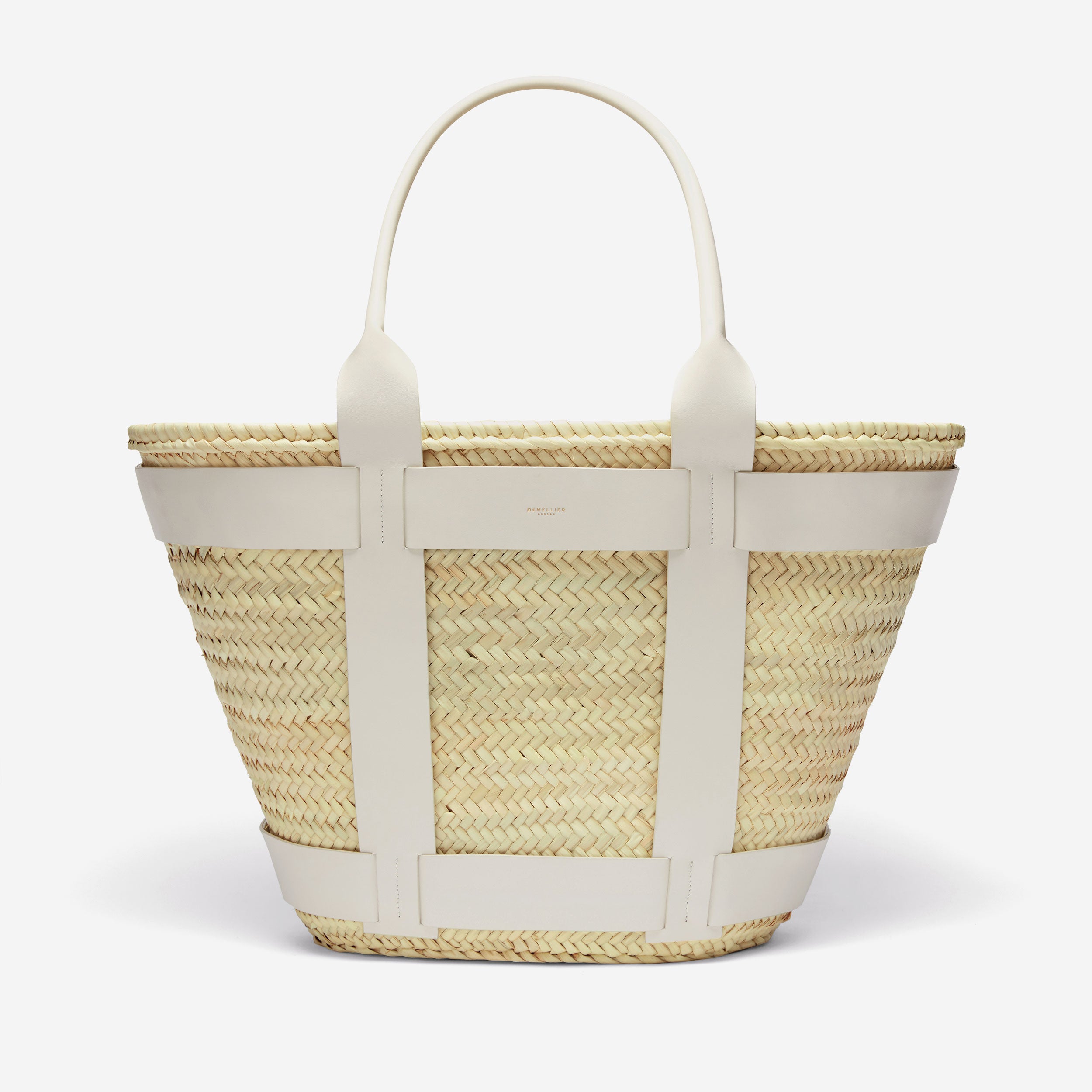 The Maxi Santorini | Natural Basket Off-White Smooth | Demellier