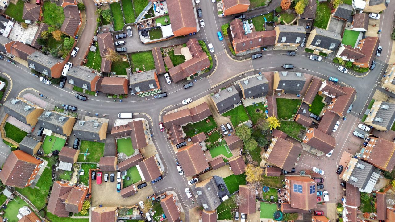 aerial view of houses