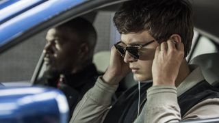 (L-R) Jamie Foxx as Leon 'Bats' Jefferson and Ansel Elgort as Baby in Baby Driver now on Netflix 