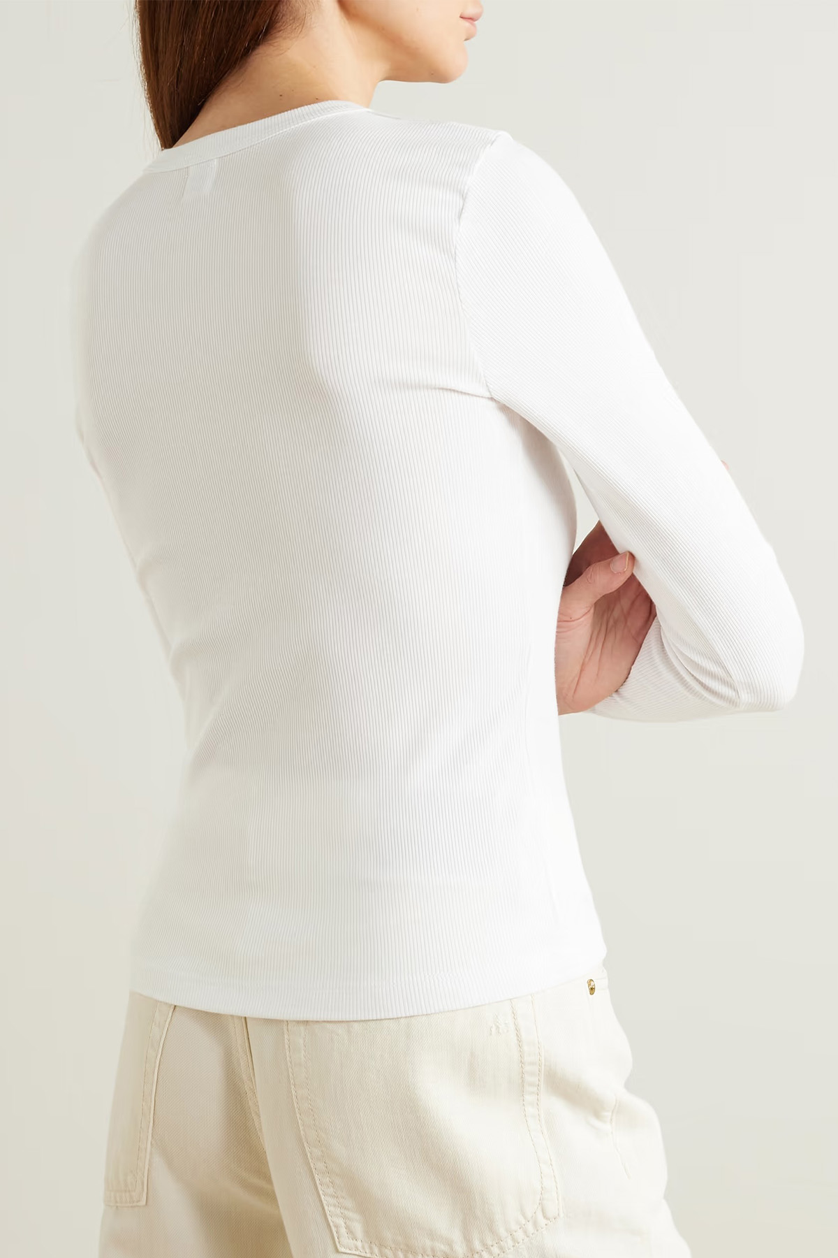 Leset Kelly Ribbed Stretch-Cotton Jersey Top