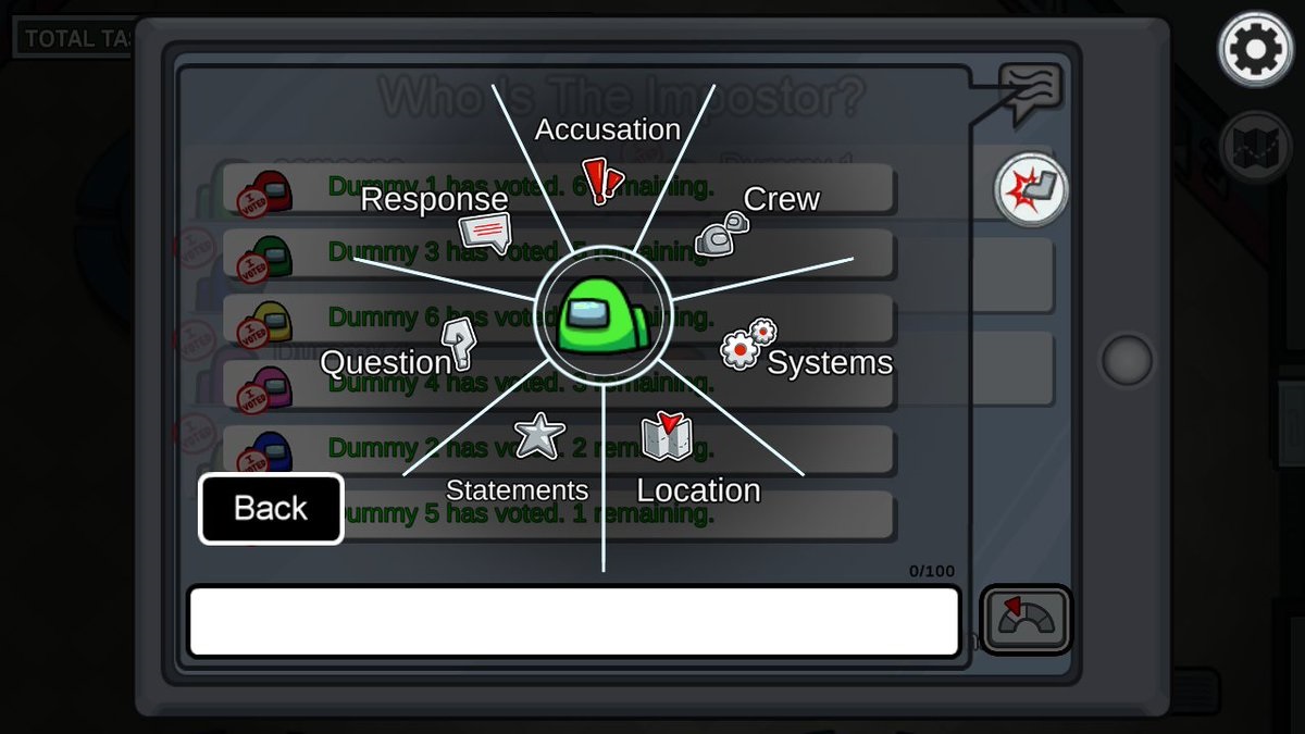 Among Us quickchat wheel