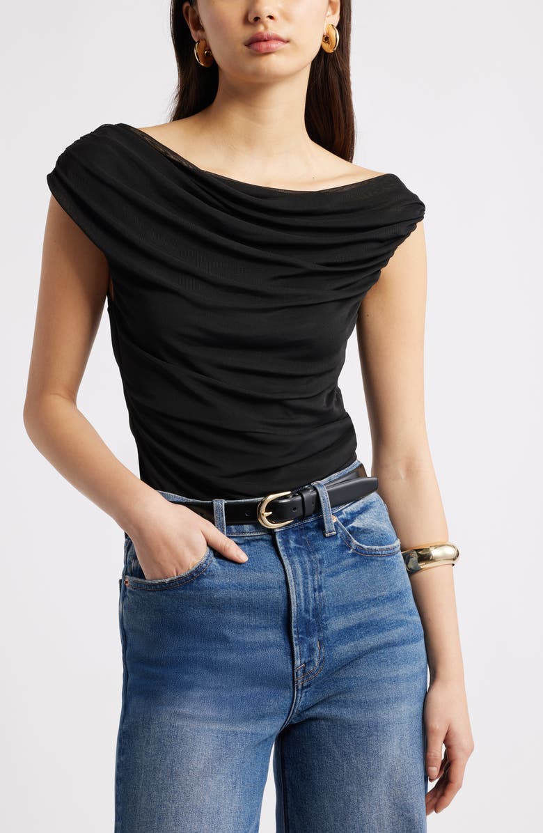 Cap Sleeve Mesh Top