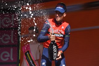 Vincenzo Nibali celebrates Italy's first stage win at the 2017 Giro d'Italia