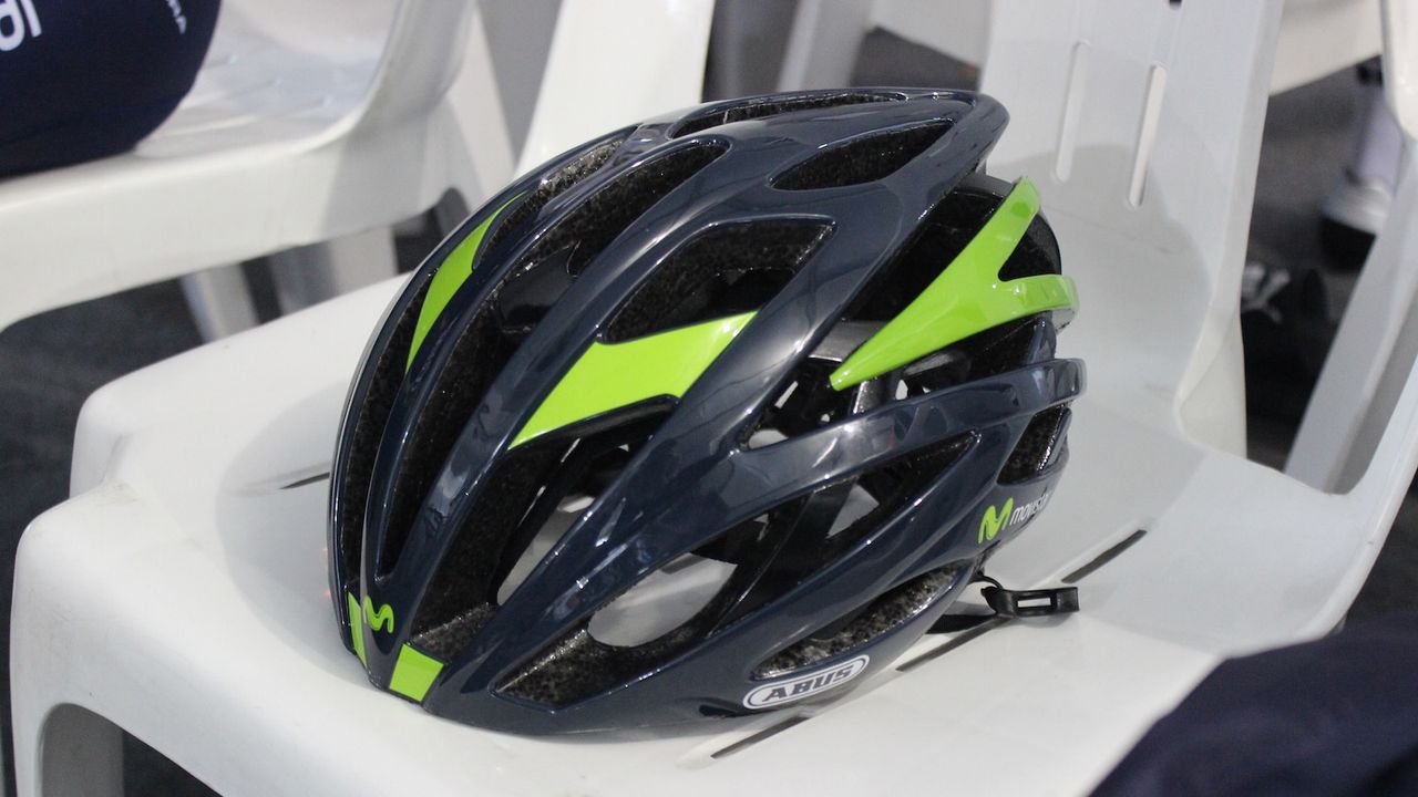 A closer look at Movistar's Abus helmet
