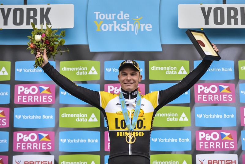 Moreno Hofland (Lotto-Jumbo) enjoying his fist win of 2015