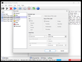 Scheduling a task in Cobian Backup