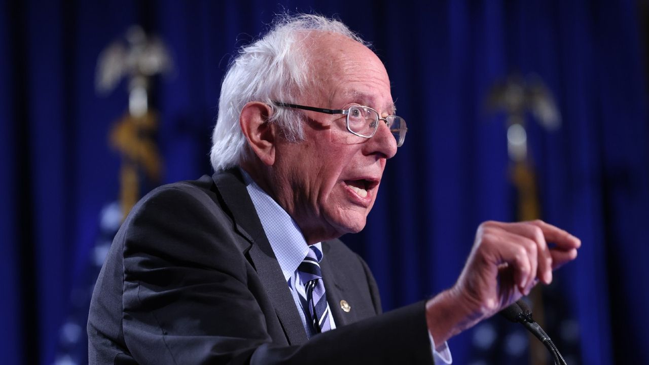 Sen. Bernie Sanders (I-VT) delivers an address on threats to American democracy at George Washington University on September 24, 2020 in Washington, DC. 