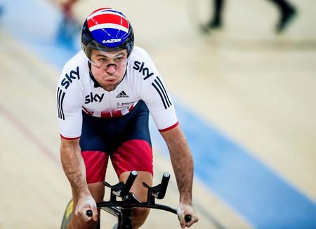 Mark Cavendish starts his effort on the track