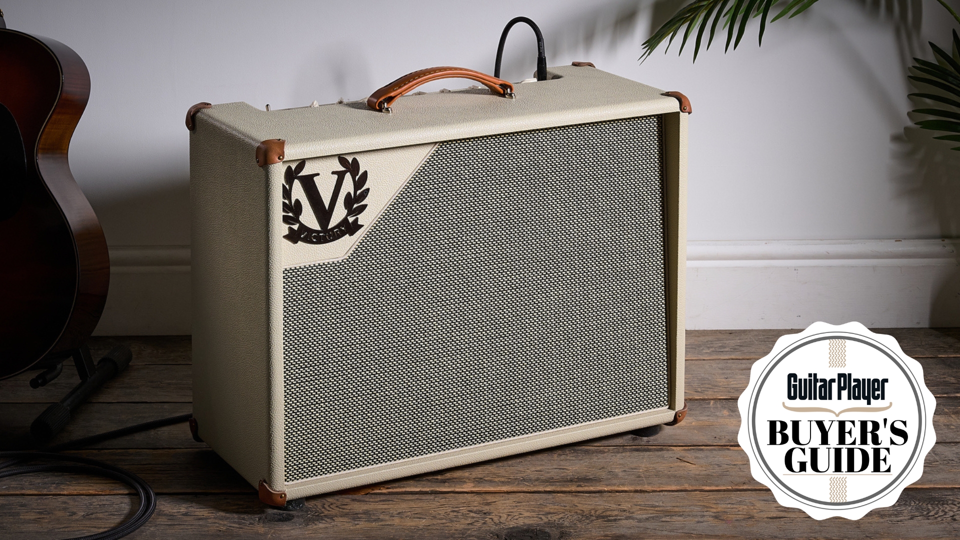 A Victory V40 The Duchess MKII combo tube amp on a wooden floor