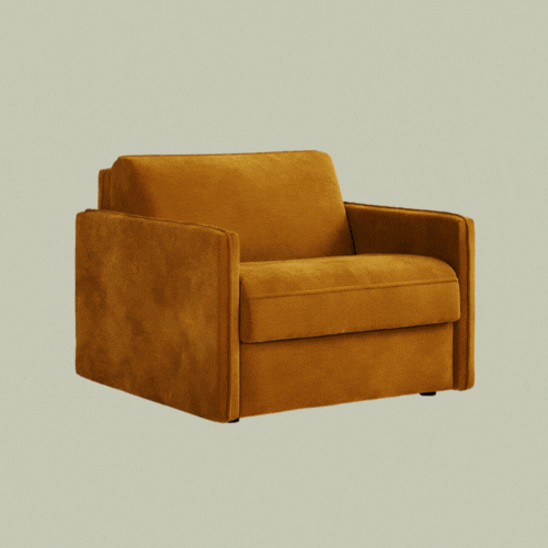 JAY-BE, Slim Luxe Velvet Snuggle Chair Sofa Bed With Deep Sprung Mattress