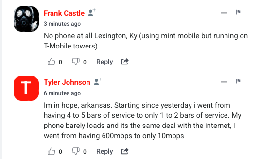 Down Detector comments