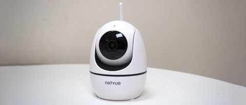 NetVue Orb Mini Home Security Camera on a white surface