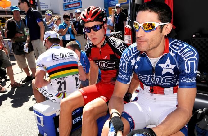 George Hincapie relaxes before a stage