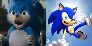 Sonic in the movie versus Sonic in the video game