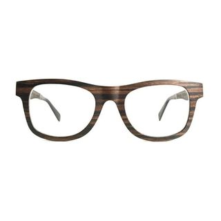 Brown wooden framed eyeglasses