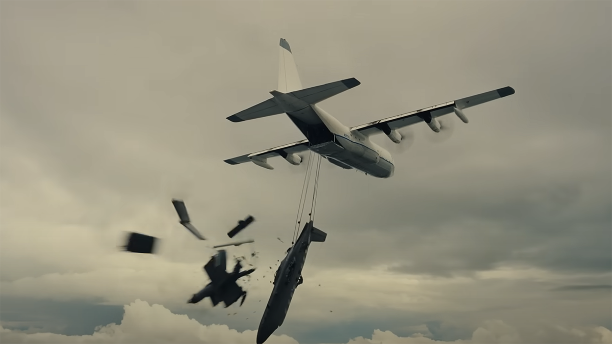 Bane steals a plane midair in The Dark Knight Rises