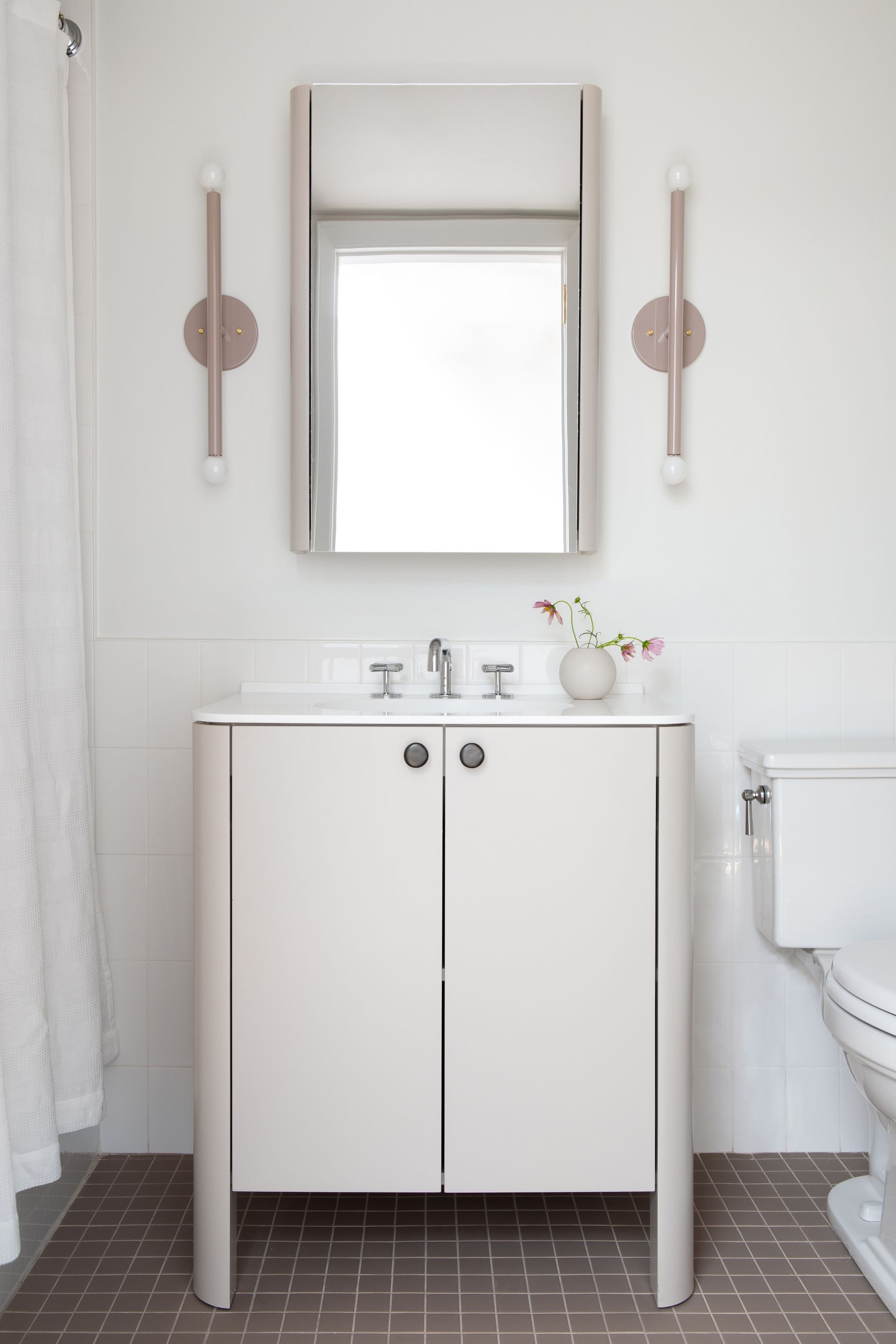 White tiled bathroom